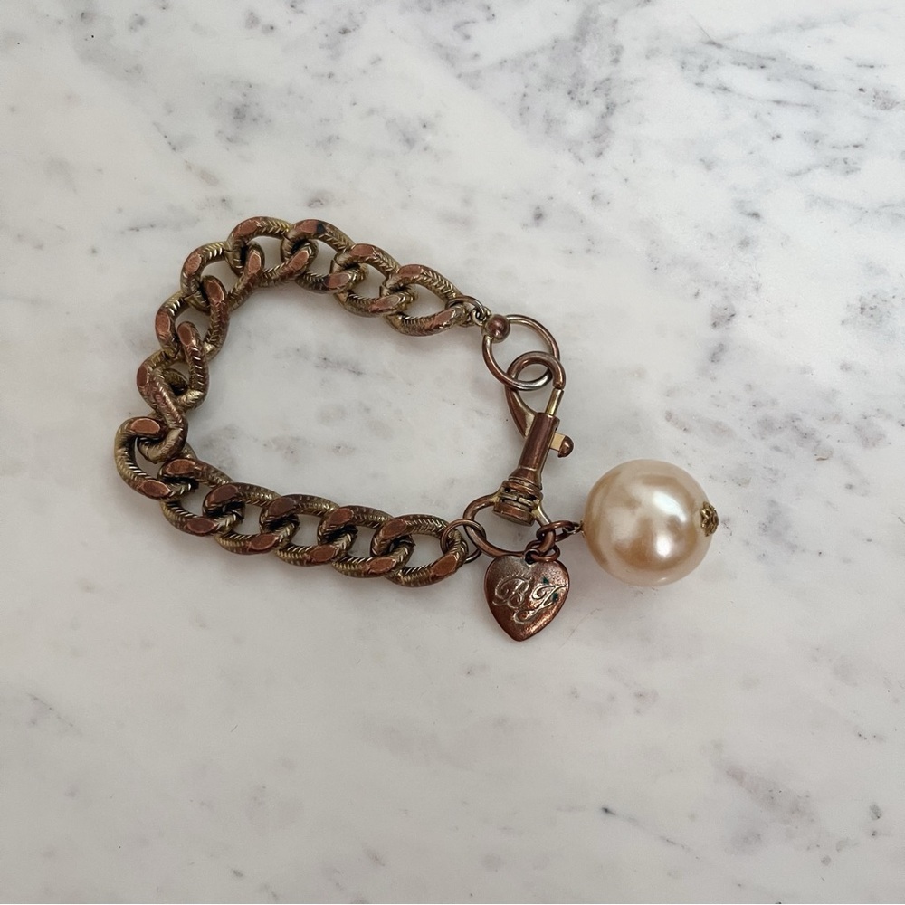 Betsey Johnson Pearl Charm Bracelet